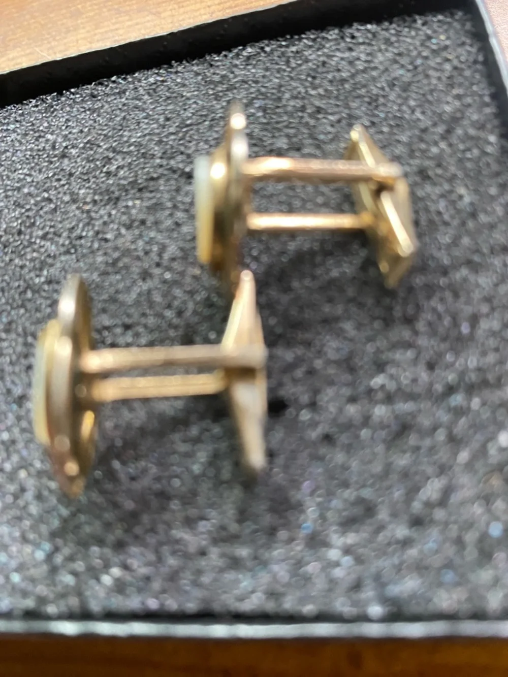 Vintage Gold and White Mother-of-Pearl Love Knot Cuff Links